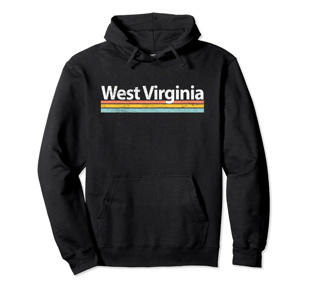 West Virginia Worn Stripes Hoodie - Aesthetic Graphic for Adults - T-Shirt, Sweatshirt, Hoodie
