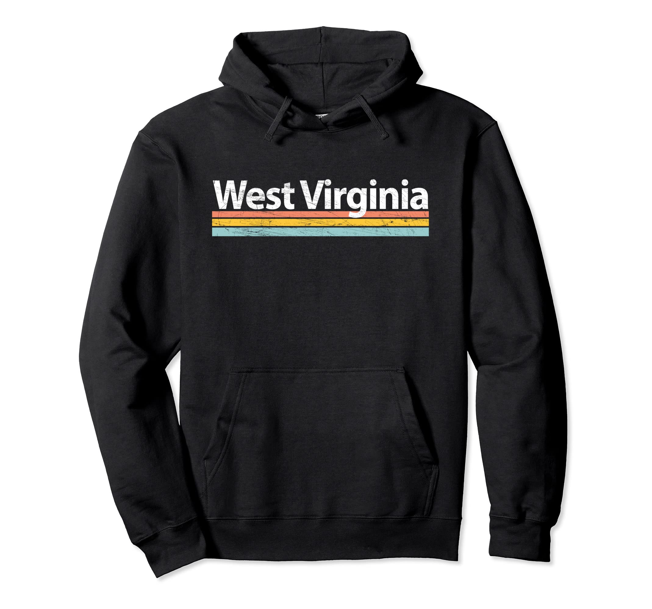 West Virginia Worn Stripes Hoodie - Aesthetic Graphic for Adults - T-Shirt, Sweatshirt, Hoodie