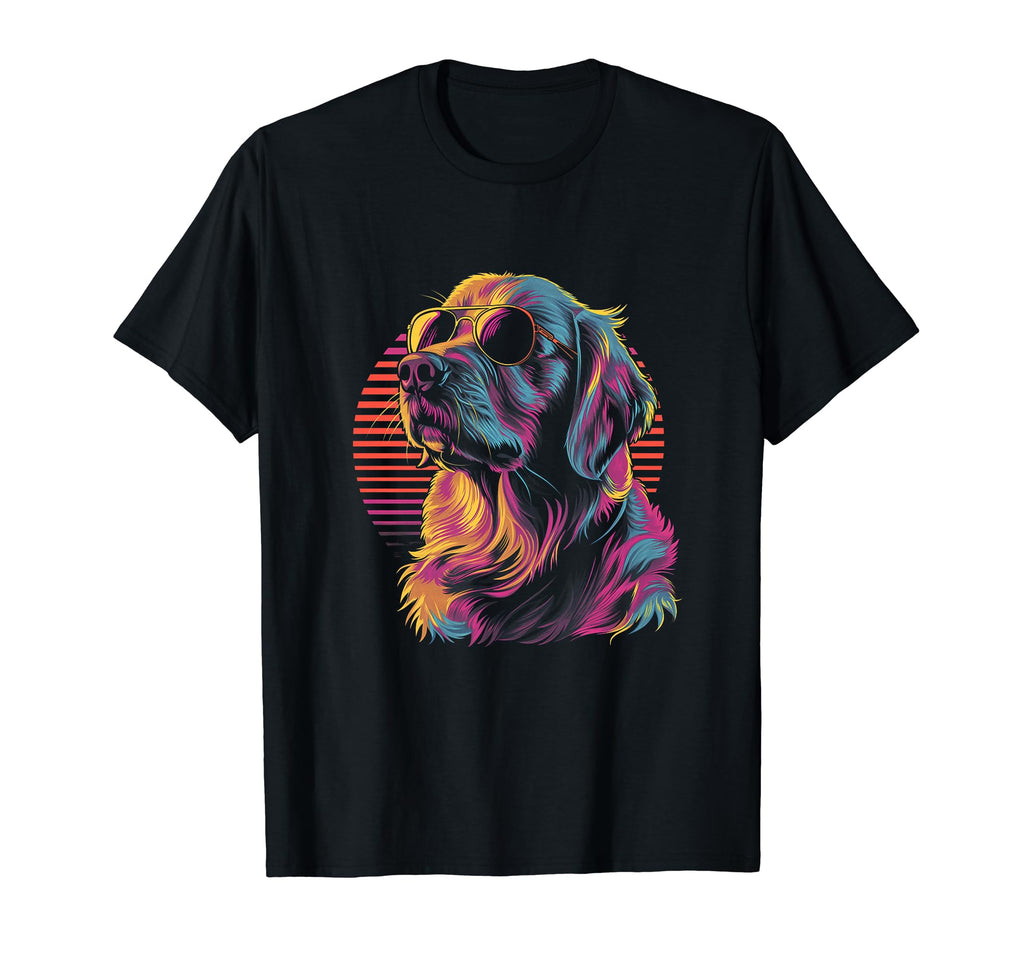 Dog Golden Retriever Vaporwave Retrowave T-Shirt - Novelty Apparel Unisex - T-Shirt, Sweatshirt, Hoodie