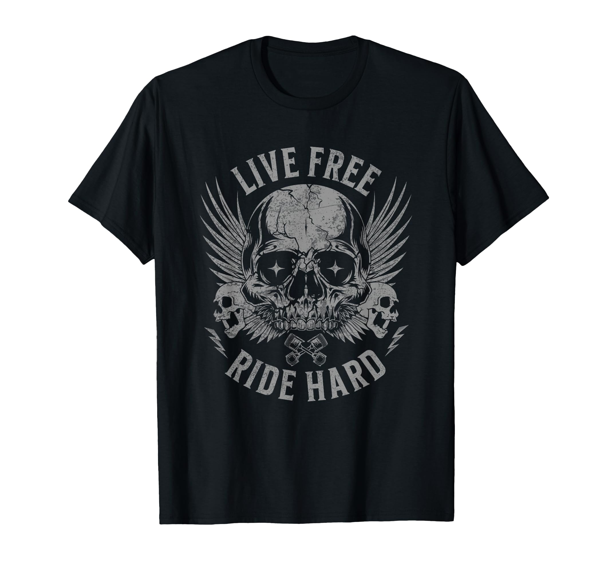 Live Free Ride Hard Motorcycle T-Shirt - Aesthetic Graphic Men Women - T-Shirt, Sweatshirt, Hoodie