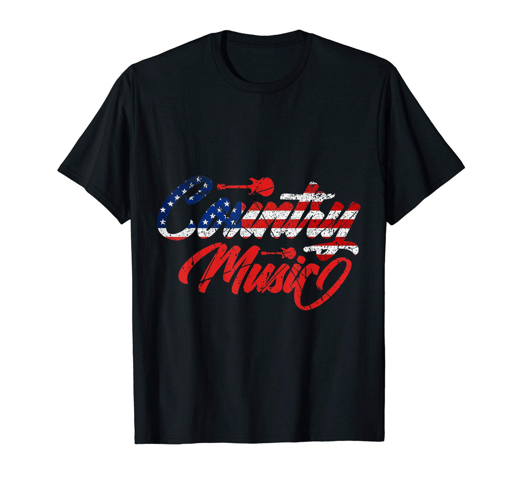 Country Music Guitar American Flag T-Shirt - Streetwear Style Unisex - T-Shirt, Sweatshirt, Hoodie