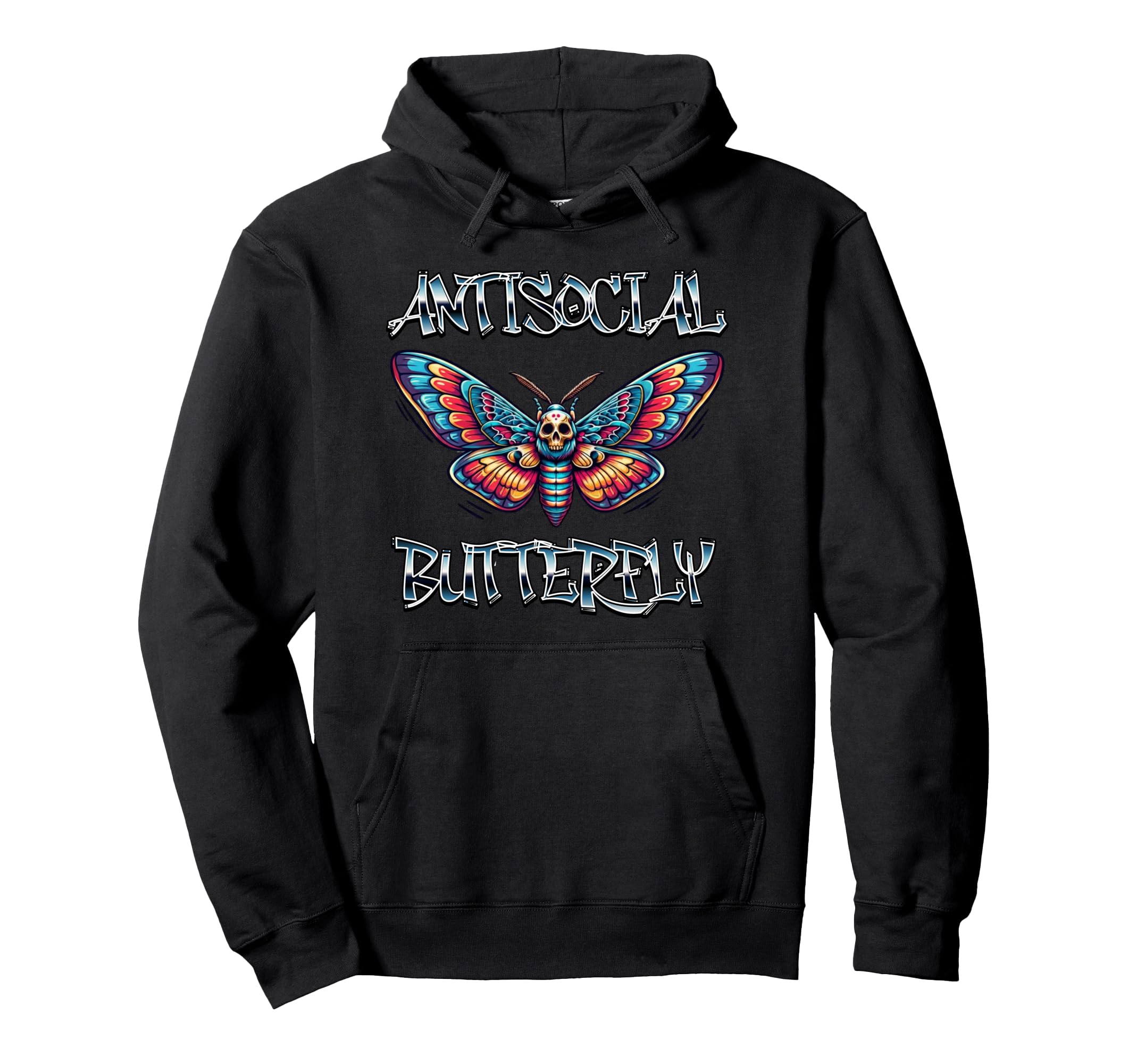 Antisocial Butterfly Hoodie - Trendy Graphic Unisex - T-Shirt, Sweatshirt, Hoodie