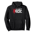 Distressed Just Ride Motorcycle Biker Hoodie - Graphic Print Unisex - T-Shirt, Sweatshirt, Hoodie