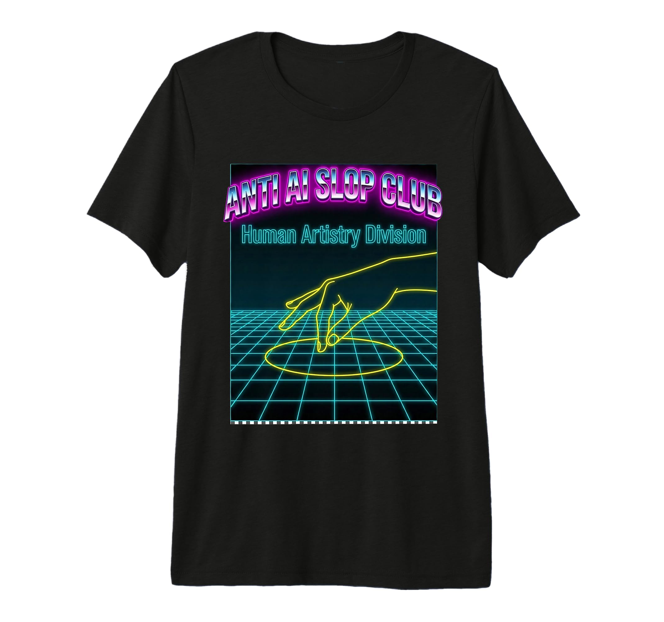 Anti Ai Slop Club Vaporwave Human T-Shirt - Fun Novelty Design Unisex - T-Shirt, Sweatshirt, Hoodie