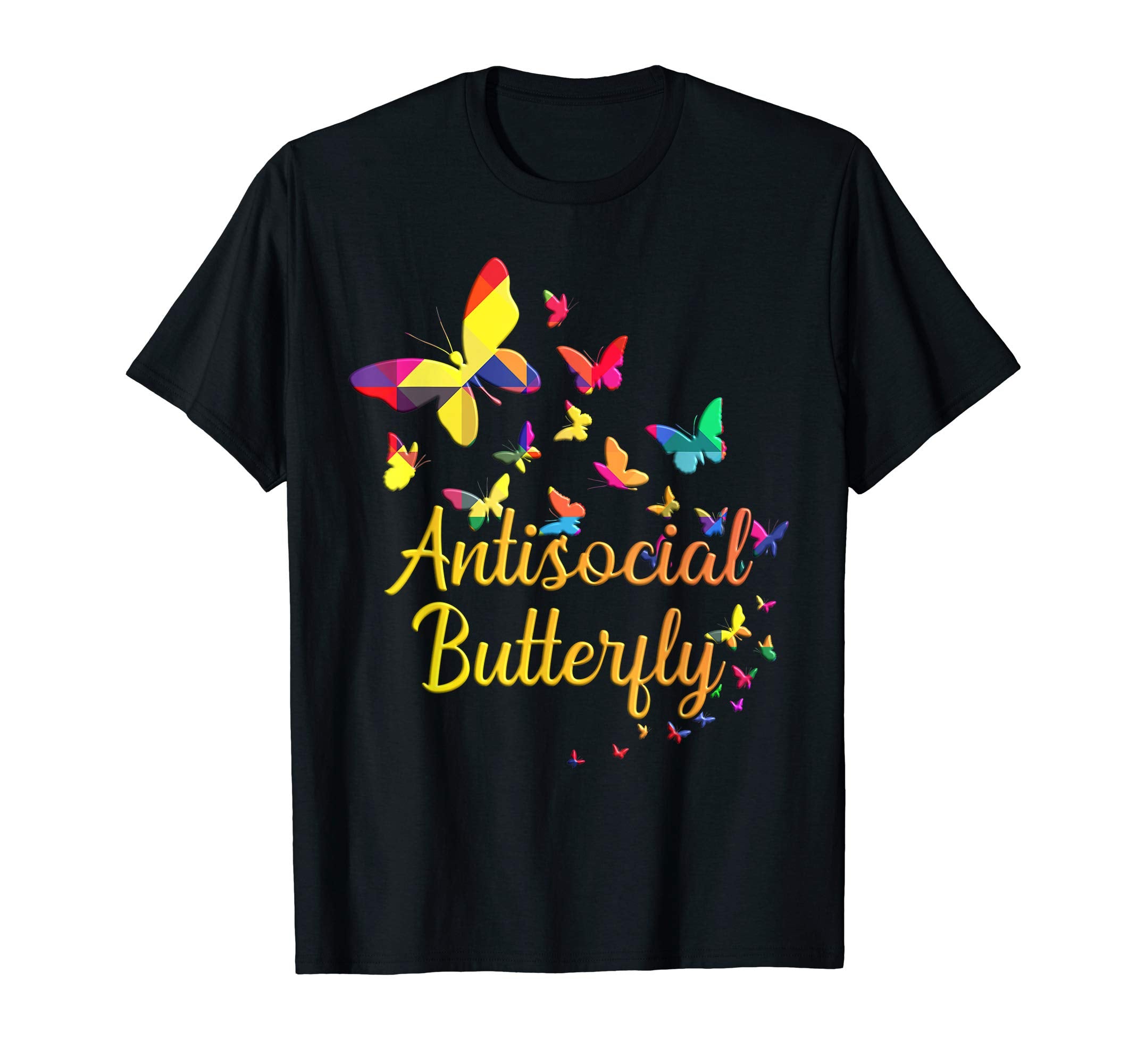 Antisocial Butterfly Geometric Pattern T-Shirt - Trendy Graphic for Adults - T-Shirt, Sweatshirt, Hoodie