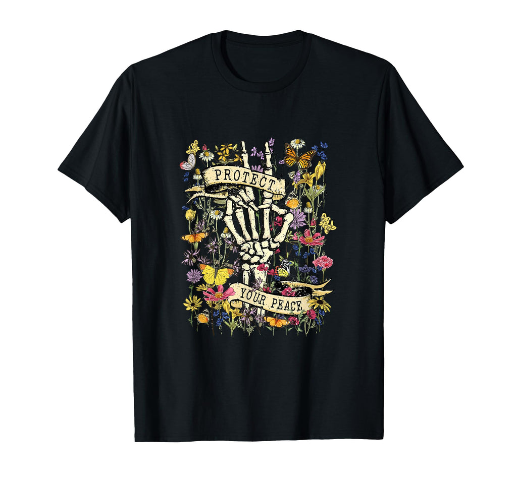 Protect Your Peace Wildflower Mental T-Shirt - Minimalist Print Men Women - T-Shirt, Sweatshirt, Hoodie
