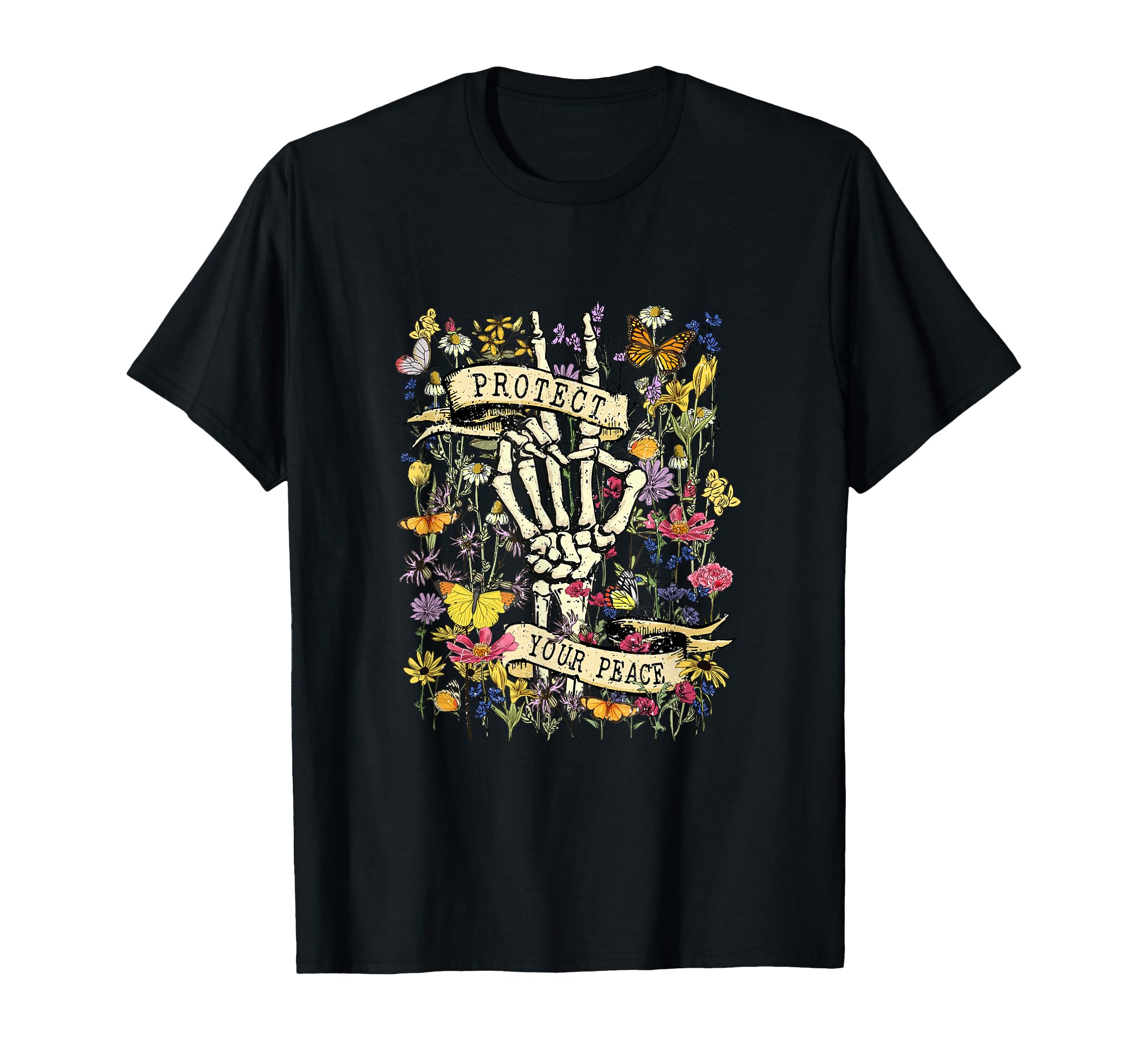 Protect Your Peace Wildflower Mental T-Shirt - Minimalist Print Men Women - T-Shirt, Sweatshirt, Hoodie