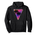Synthwave Vaporwave Triangle Palm Trees Hoodie - Unique Graphic Unisex - T-Shirt, Sweatshirt, Hoodie