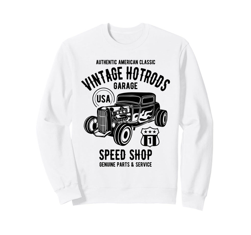 Speed Shop Hotrod Car Distressed Sweatshirt - Fun Novelty Design for Adults - T-Shirt, Sweatshirt, Hoodie