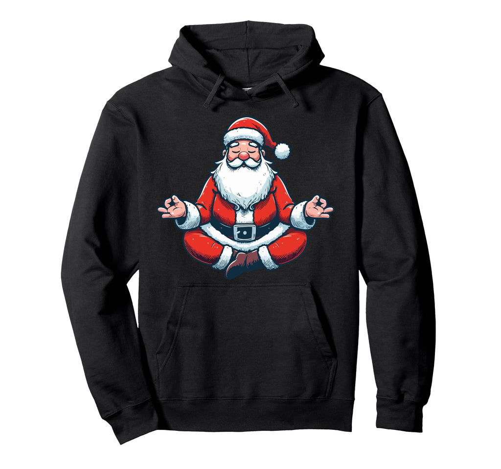 Meditation Santa Yoga Pose Relaxing Hoodie - Minimalist Print Men Women - T-Shirt, Sweatshirt, Hoodie
