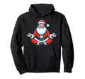 Meditation Santa Yoga Pose Relaxing Hoodie - Minimalist Print Men Women - T-Shirt, Sweatshirt, Hoodie