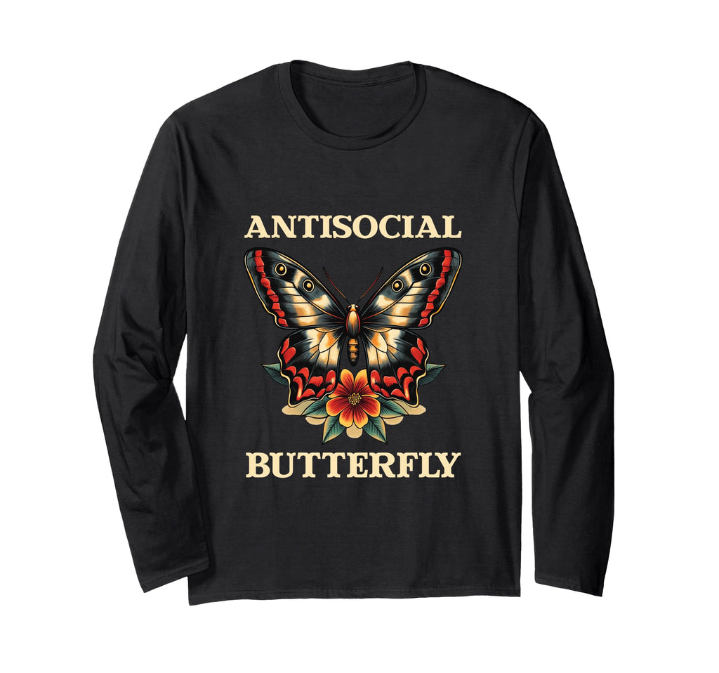 Antisocial Butterfly T-Shirt - Aesthetic Graphic for Adults - T-Shirt, Sweatshirt, Hoodie