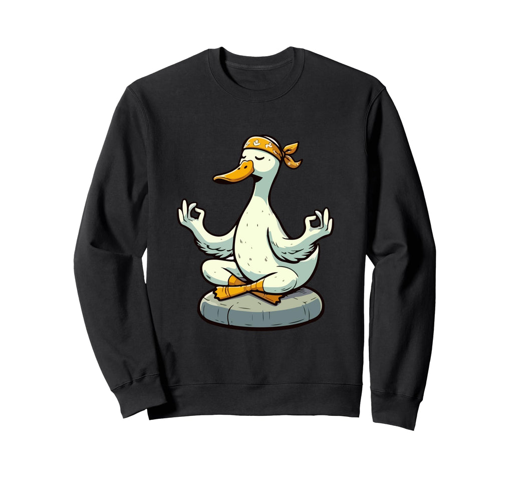 Meditation Duck Yoga Pose Sweatshirt - Aesthetic Graphic for Adults - T-Shirt, Sweatshirt, Hoodie