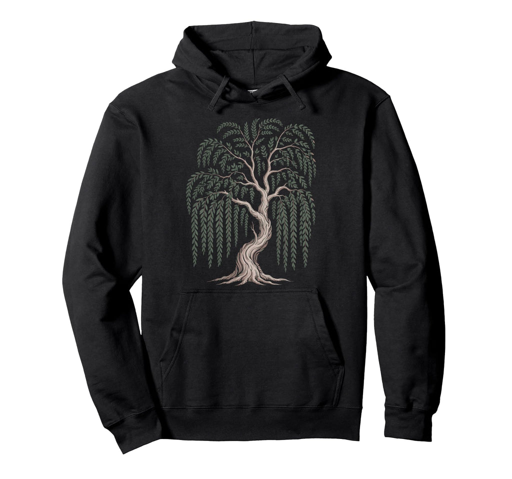 Mindfulness Weeping Willow Tree Hoodie - Aesthetic Graphic for Adults - T-Shirt, Sweatshirt, Hoodie