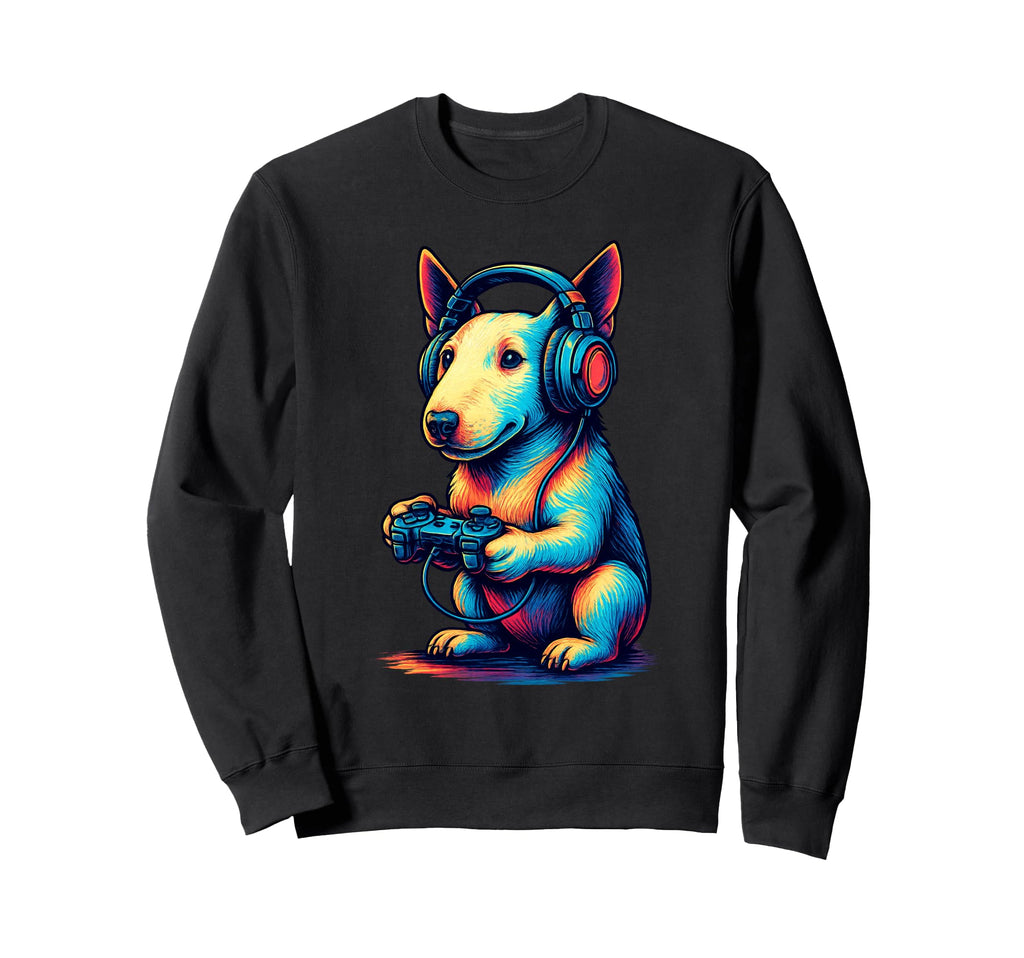 English Bull Terrier Gamer Gaming Sweatshirt - Aesthetic Graphic Unisex - T-Shirt, Sweatshirt, Hoodie