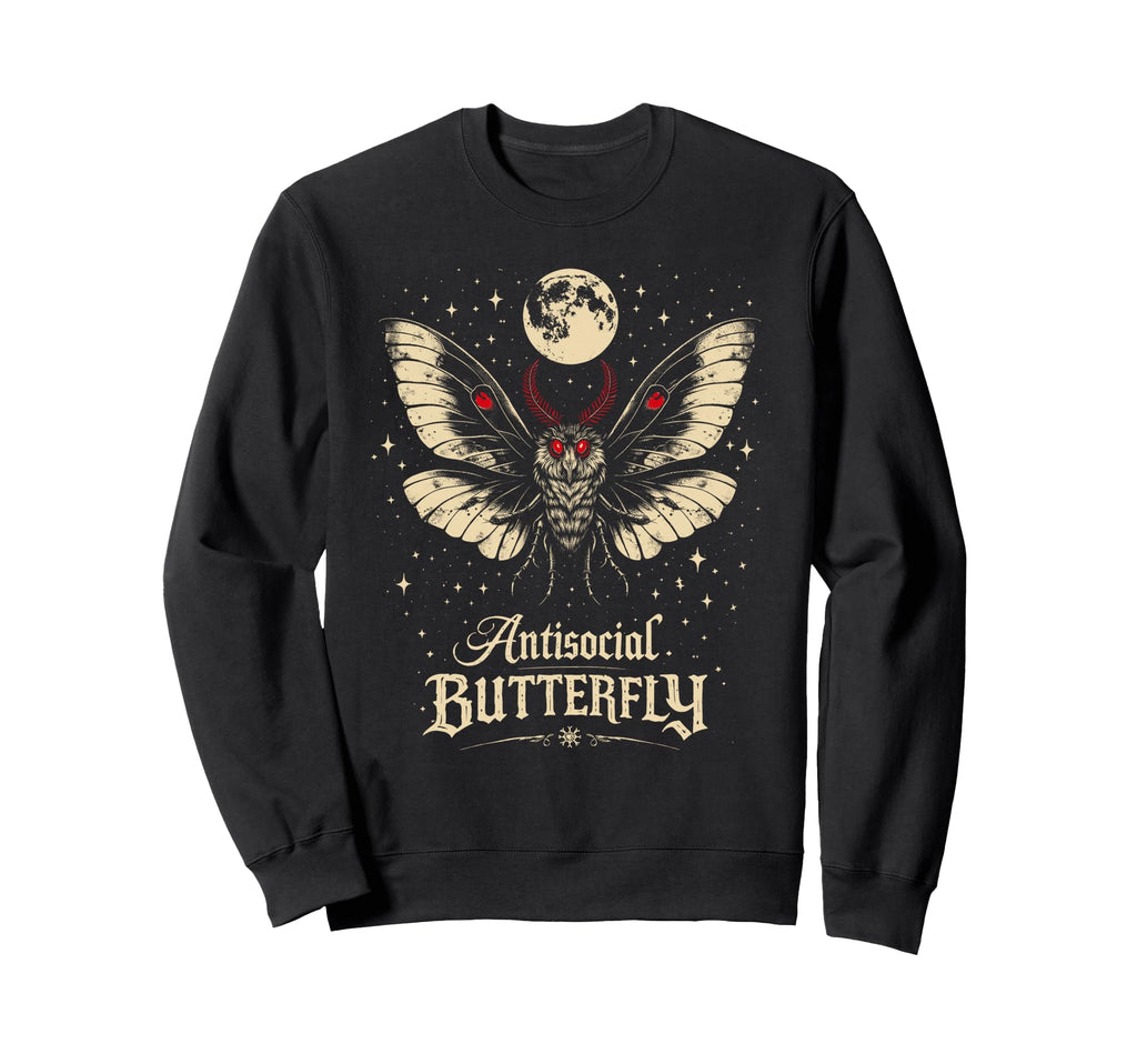 Mothman Anti Social Funny Sweatshirt - Casual Everyday Wear Unisex - T-Shirt, Sweatshirt, Hoodie