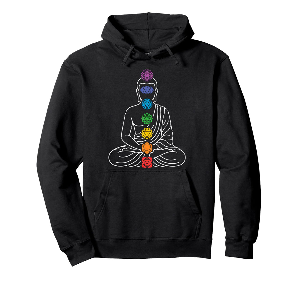 Buddha Yoga Lotus Pose Chakras Hoodie - Graphic Print for Adults - T-Shirt, Sweatshirt, Hoodie