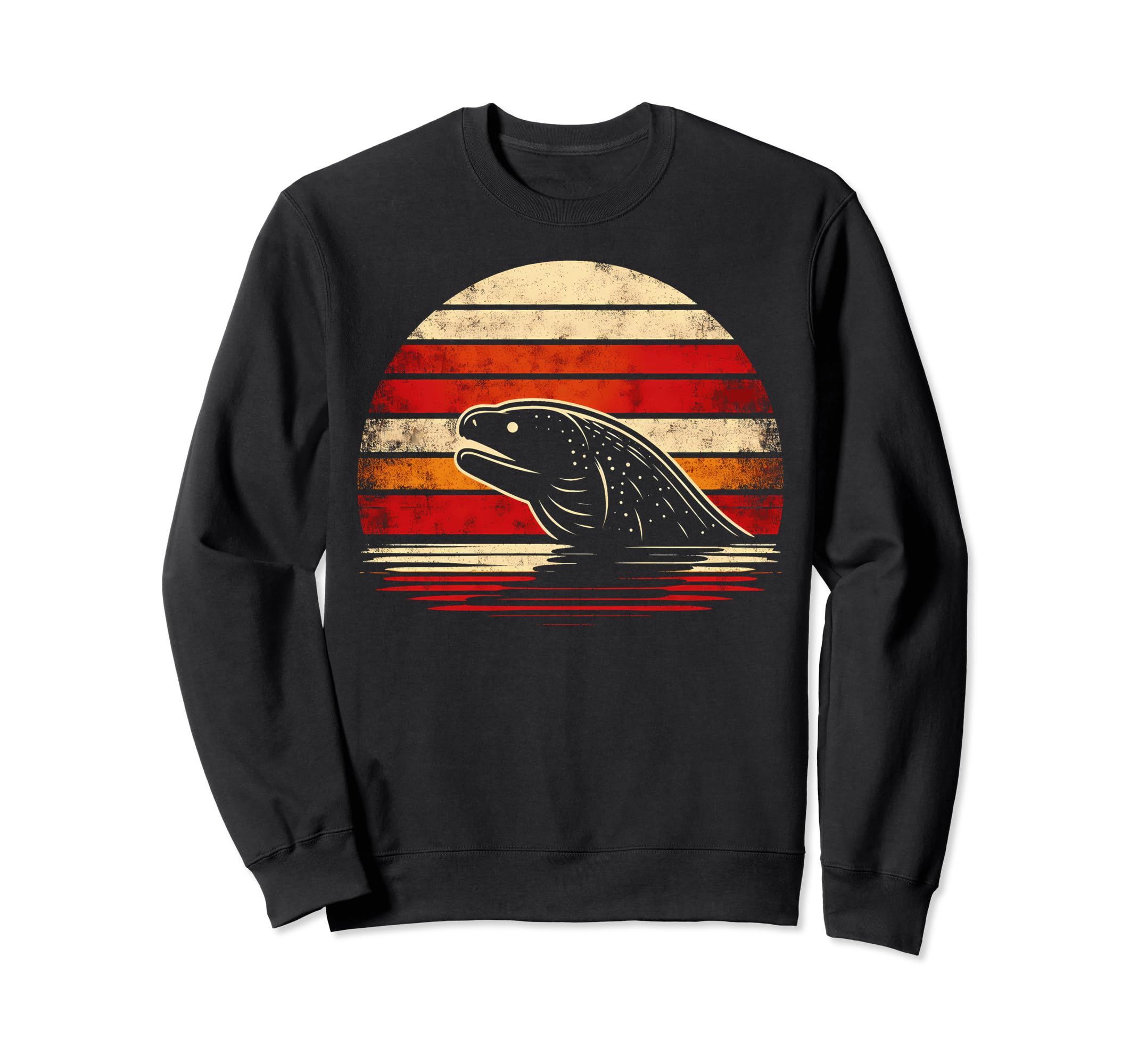 Moray Eel Sunset Safari 70S Fishing Sweatshirt - Minimalist Print Unisex - T-Shirt, Sweatshirt, Hoodie