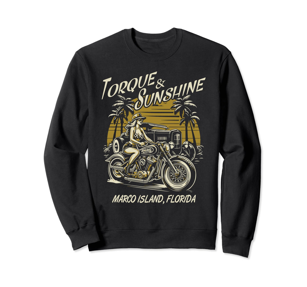 Marco Island Florida Motorcycle Hotrod Sweatshirt - Trendy Graphic Unisex - T-Shirt, Sweatshirt, Hoodie