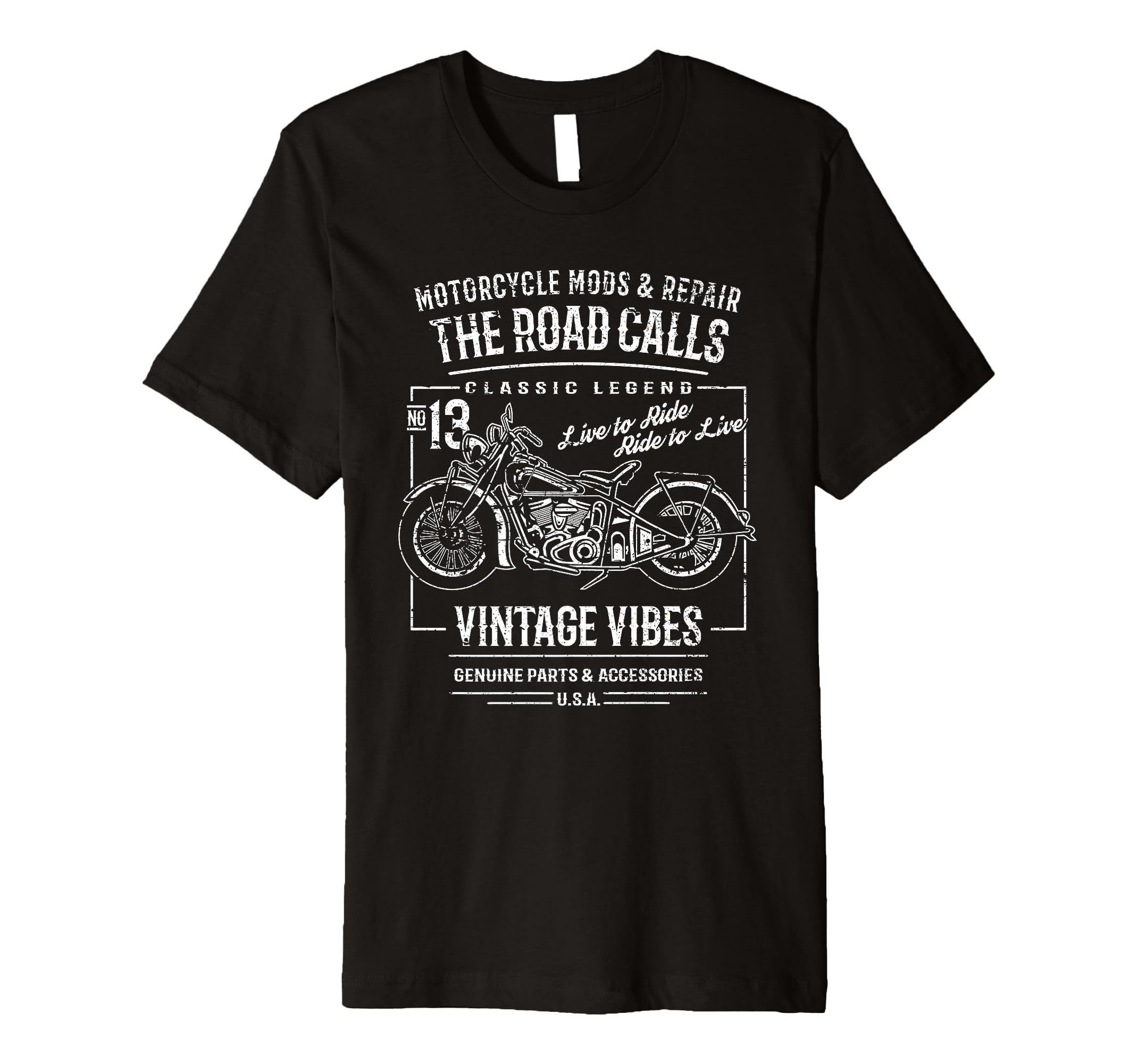 Motorcycle Distressed T-Shirt - Fun Novelty Design Men Women - T-Shirt, Sweatshirt, Hoodie