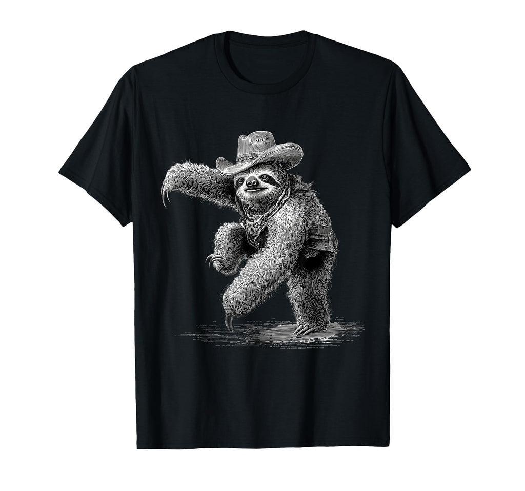 Sloth Cowboy Rodeo Cowgirl Western Country T-Shirt - Graphic Print Unisex - T-Shirt, Sweatshirt, Hoodie