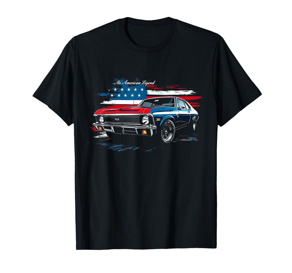 1968 1972 Nova Ss American Usa Flag T-Shirt - Custom Art Print Men Women - T-Shirt, Sweatshirt, Hoodie