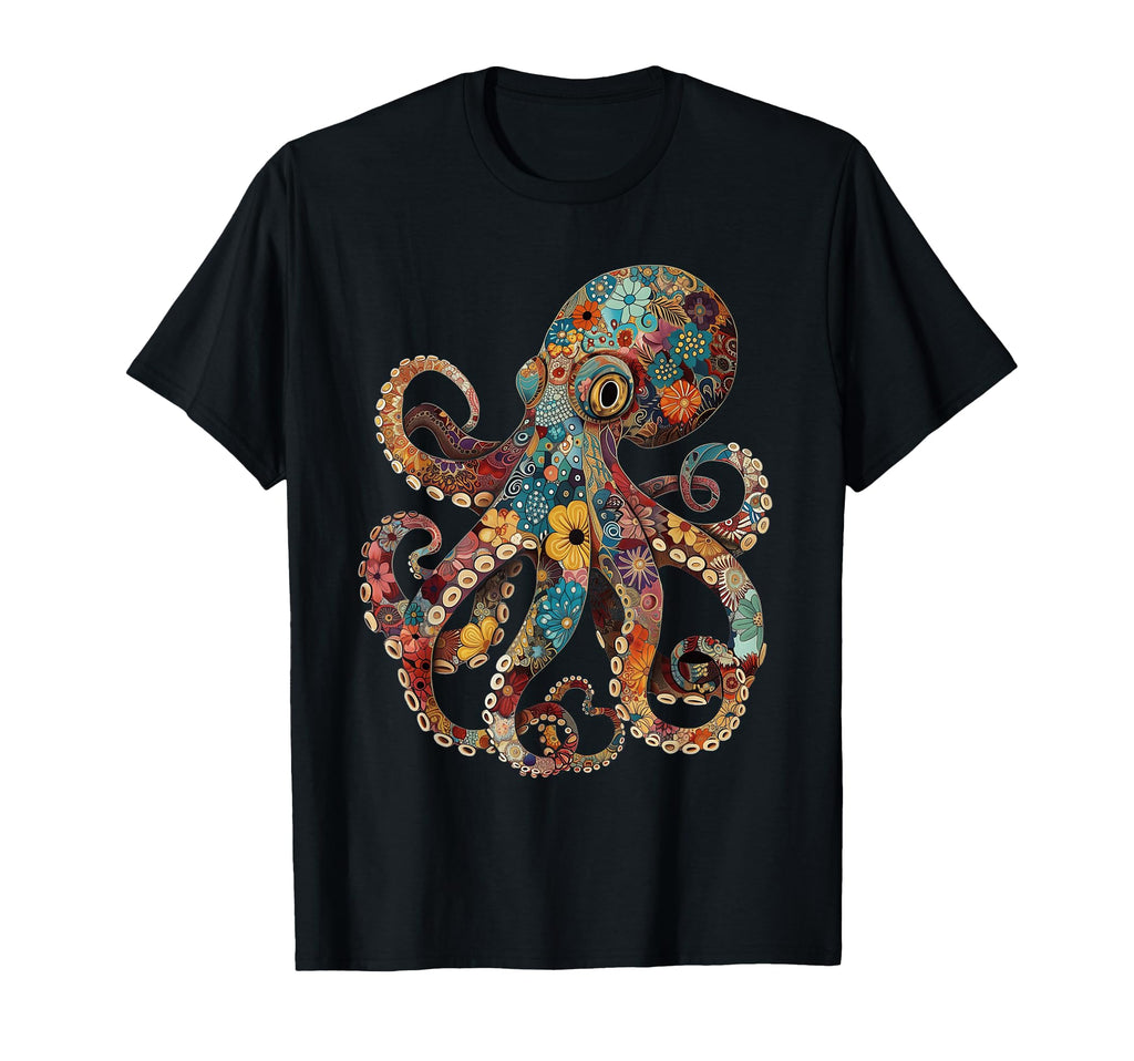 Octopus Floral Flowers Octopus Octopus T-Shirt - Graphic Print for Adults - T-Shirt, Sweatshirt, Hoodie