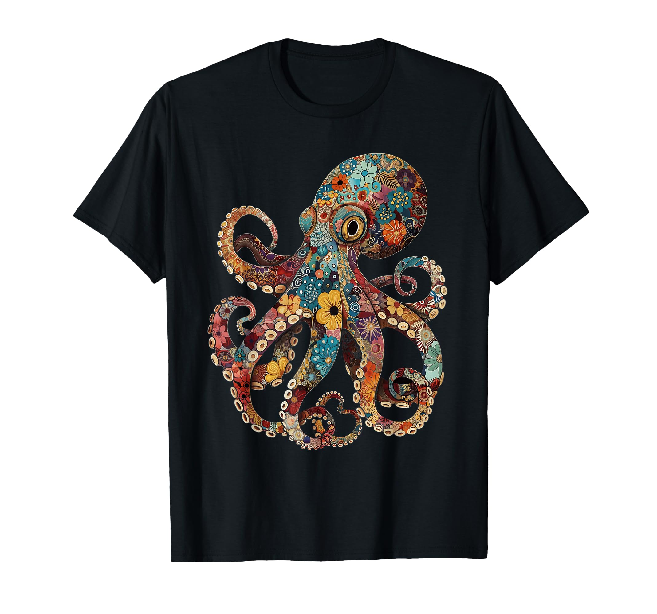 Octopus Floral Flowers Octopus Octopus T-Shirt - Graphic Print for Adults - T-Shirt, Sweatshirt, Hoodie
