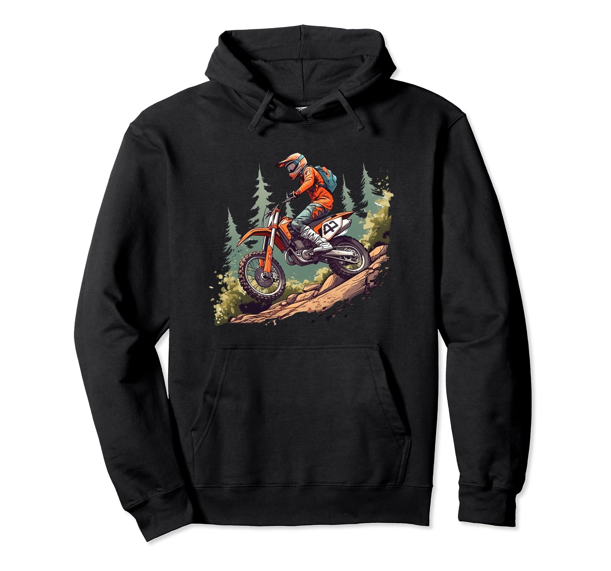Dirt Bike Art Motocross Biker Hoodie - Custom Art Print Men Women - T-Shirt, Sweatshirt, Hoodie