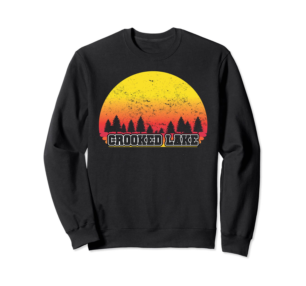 Crooked Lake Indiana Scenic Sunset Sweatshirt - Custom Art Print for Adults - T-Shirt, Sweatshirt, Hoodie