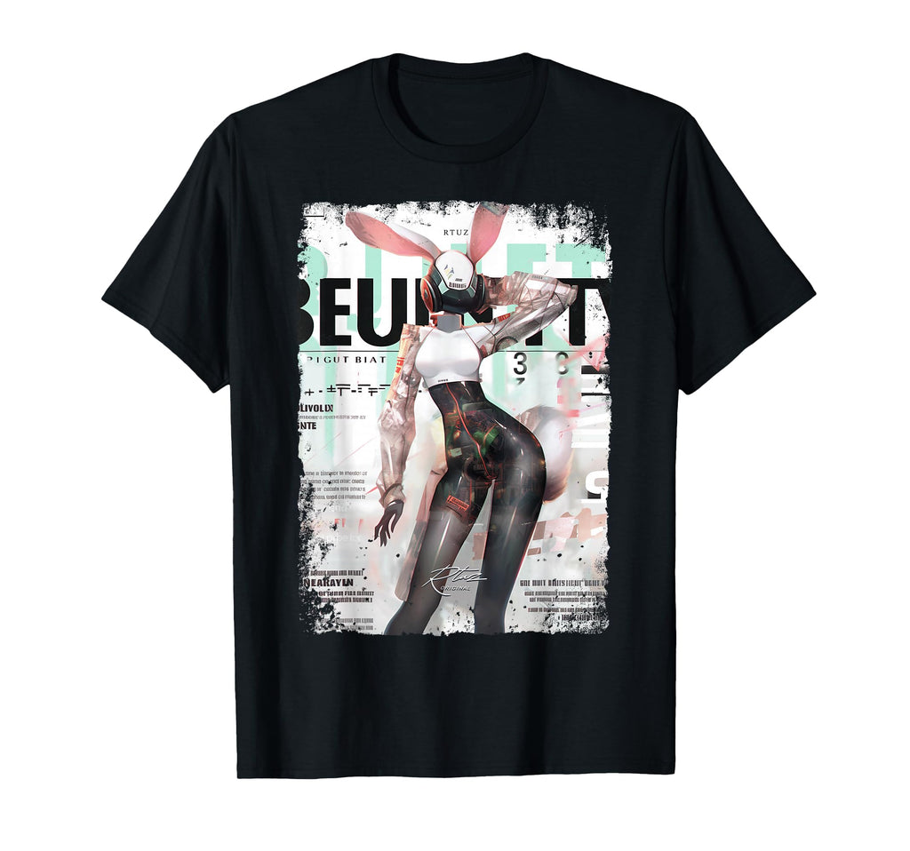 Magazine Cover Bunny Collage Sexy Model T-Shirt - Graphic Print for Adults - T-Shirt, Sweatshirt, Hoodie