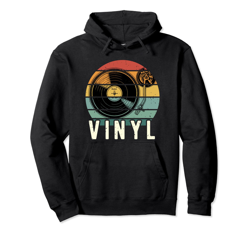 Vinyl Turntable Records Music Lp Hoodie - Casual Everyday Wear Men Women - T-Shirt, Sweatshirt, Hoodie