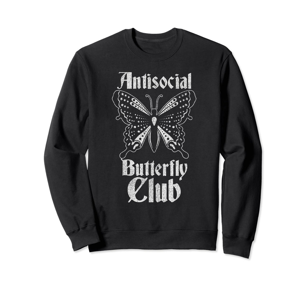 Antisocial Butterfly Club Introvert Sweatshirt - Minimalist Print Unisex - T-Shirt, Sweatshirt, Hoodie