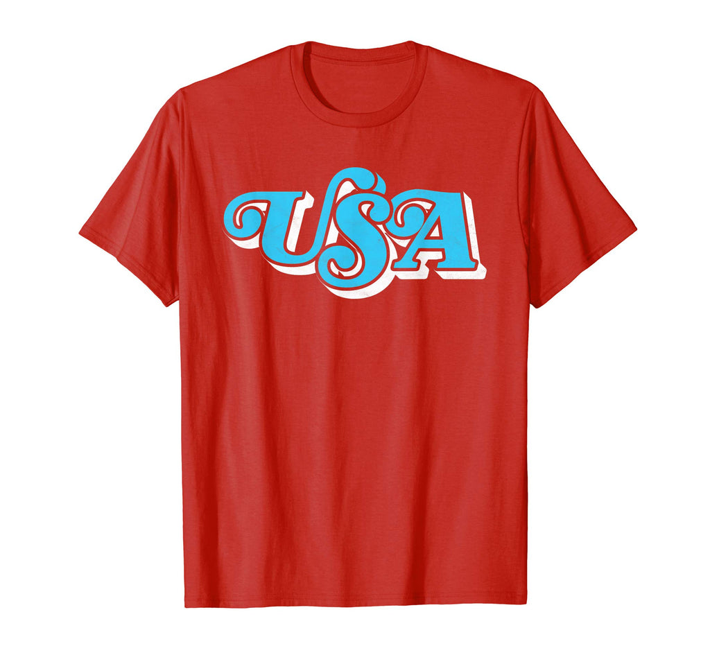 Usa Typography Patriotic 4Th July T-Shirt - Fun Novelty Design for Adults - T-Shirt, Sweatshirt, Hoodie
