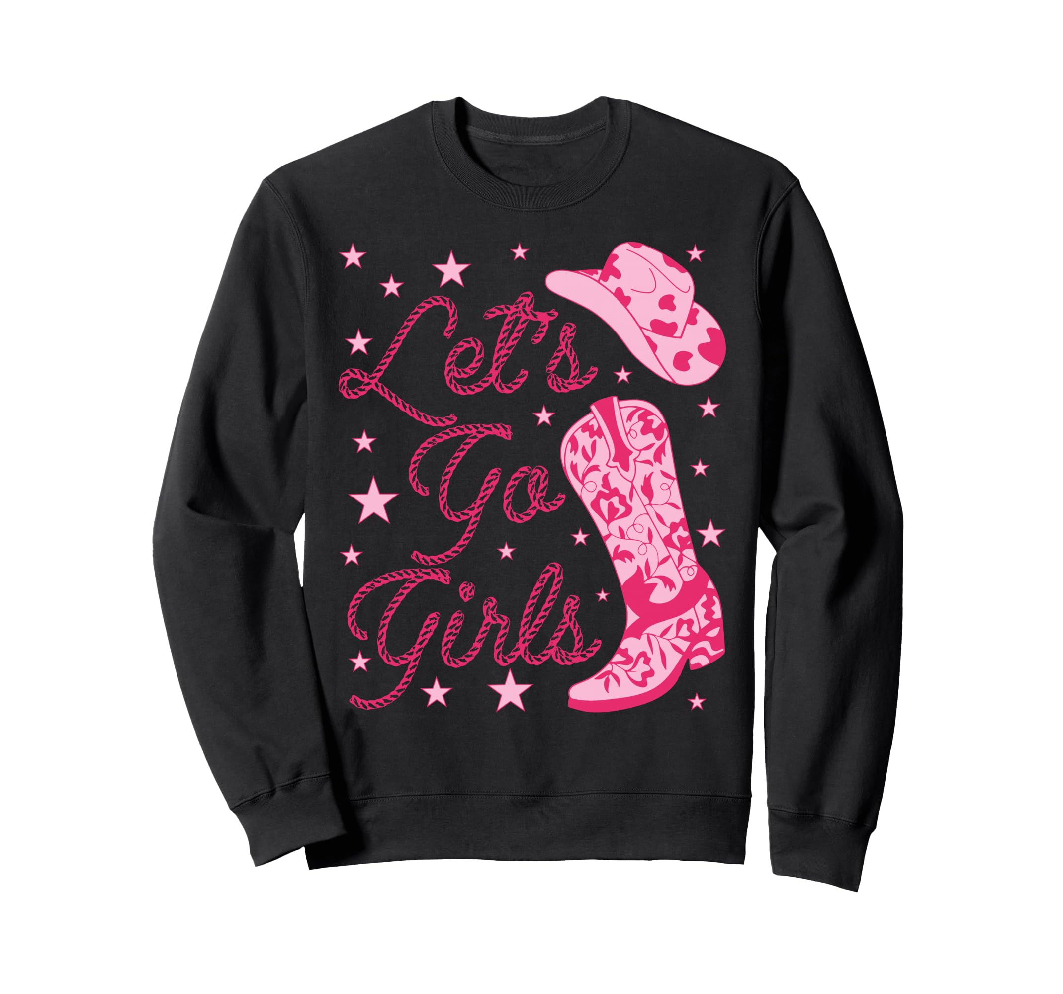 Lets Go Groovy Country Cowgirl Hat Sweatshirt - Novelty Apparel Men Women - T-Shirt, Sweatshirt, Hoodie
