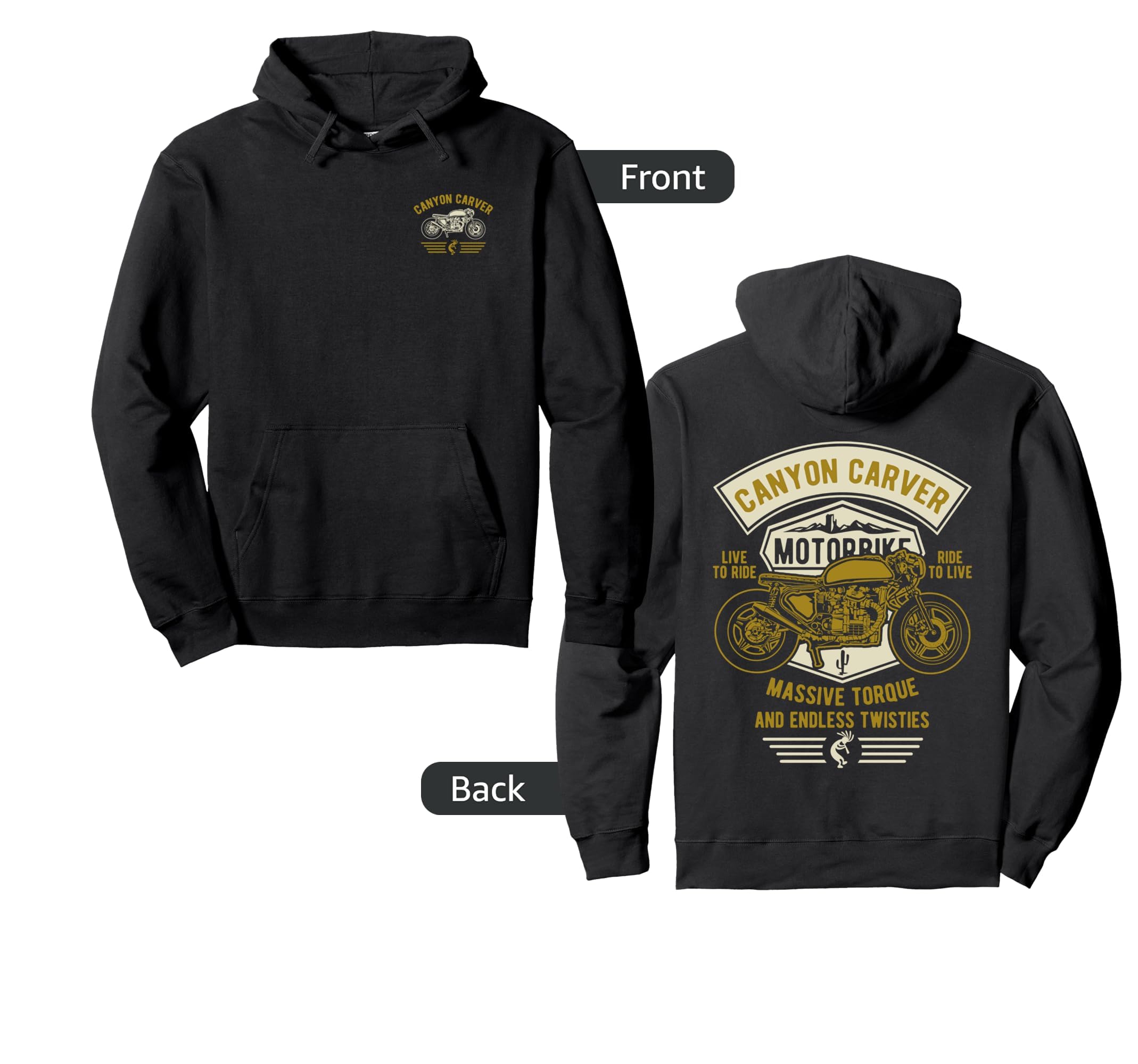 Canyon Carver Motorcycle Hoodie - Minimalist Print Unisex - T-Shirt, Sweatshirt, Hoodie