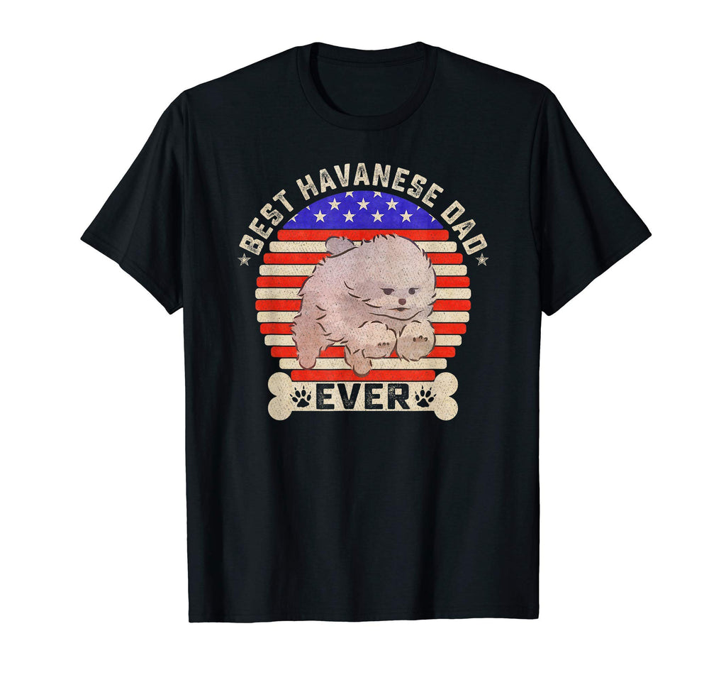 Usa Flag Best Havanese Dog Dad T-Shirt - Casual Everyday Wear for Adults - T-Shirt, Sweatshirt, Hoodie
