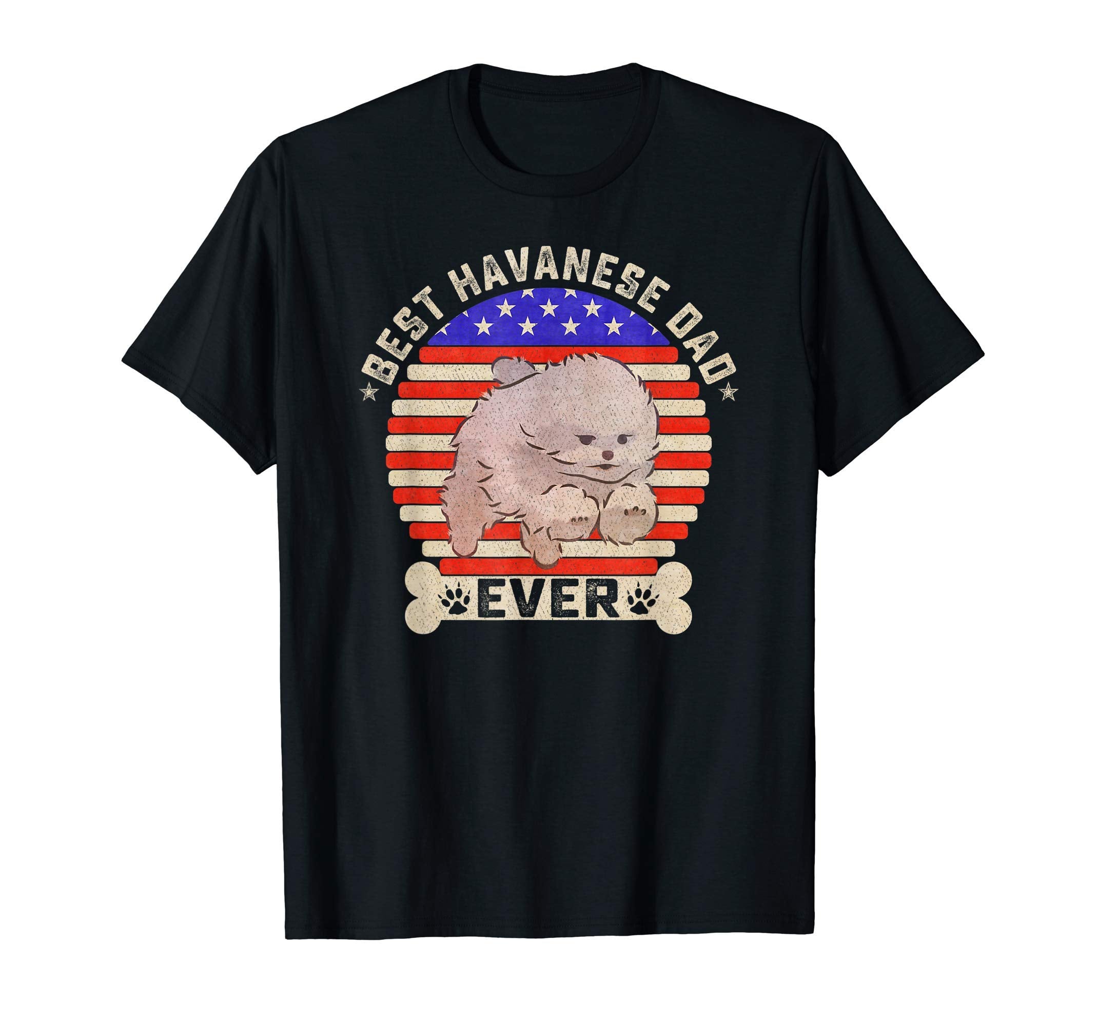 Usa Flag Best Havanese Dog Dad T-Shirt - Casual Everyday Wear for Adults - T-Shirt, Sweatshirt, Hoodie