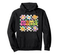 Mama Colorful Floral Checkerboard Hoodie - Minimalist Print Unisex - T-Shirt, Sweatshirt, Hoodie