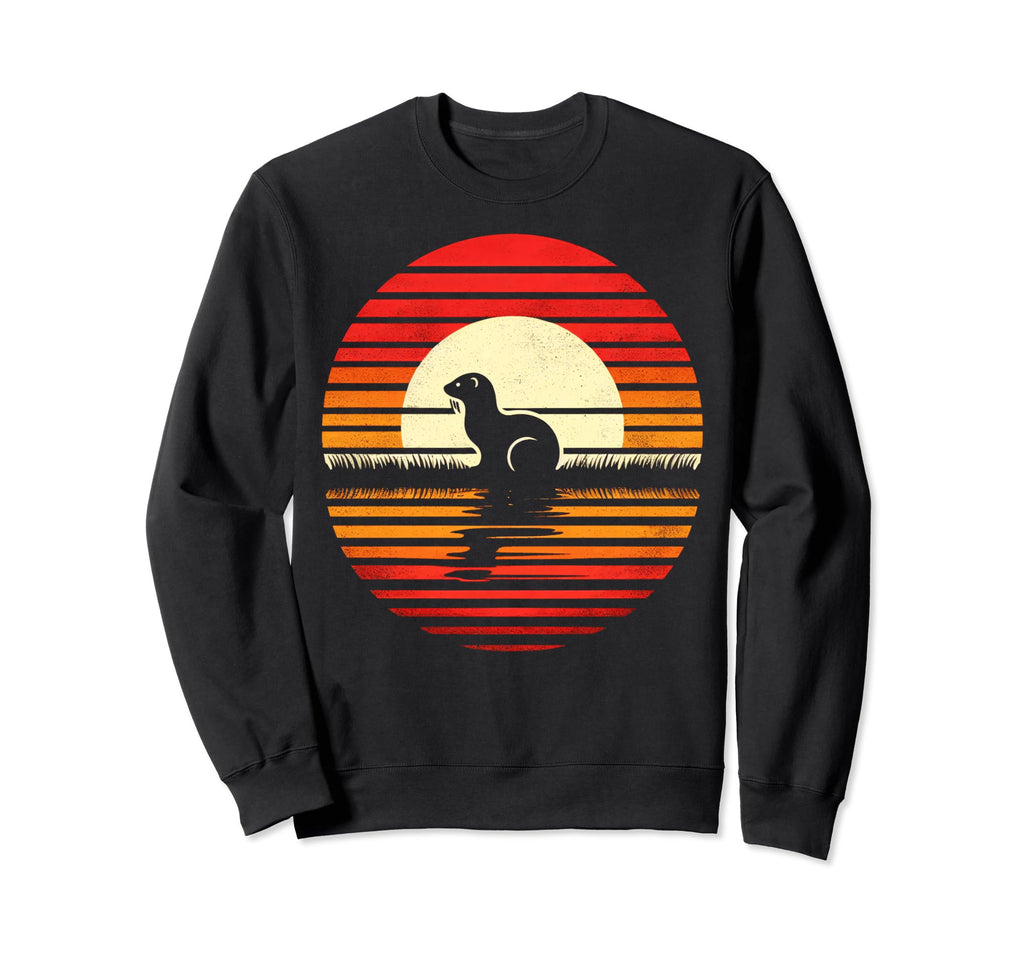 Weasel Sunset Safari 70S Sweatshirt - Graphic Print Men Women - T-Shirt, Sweatshirt, Hoodie