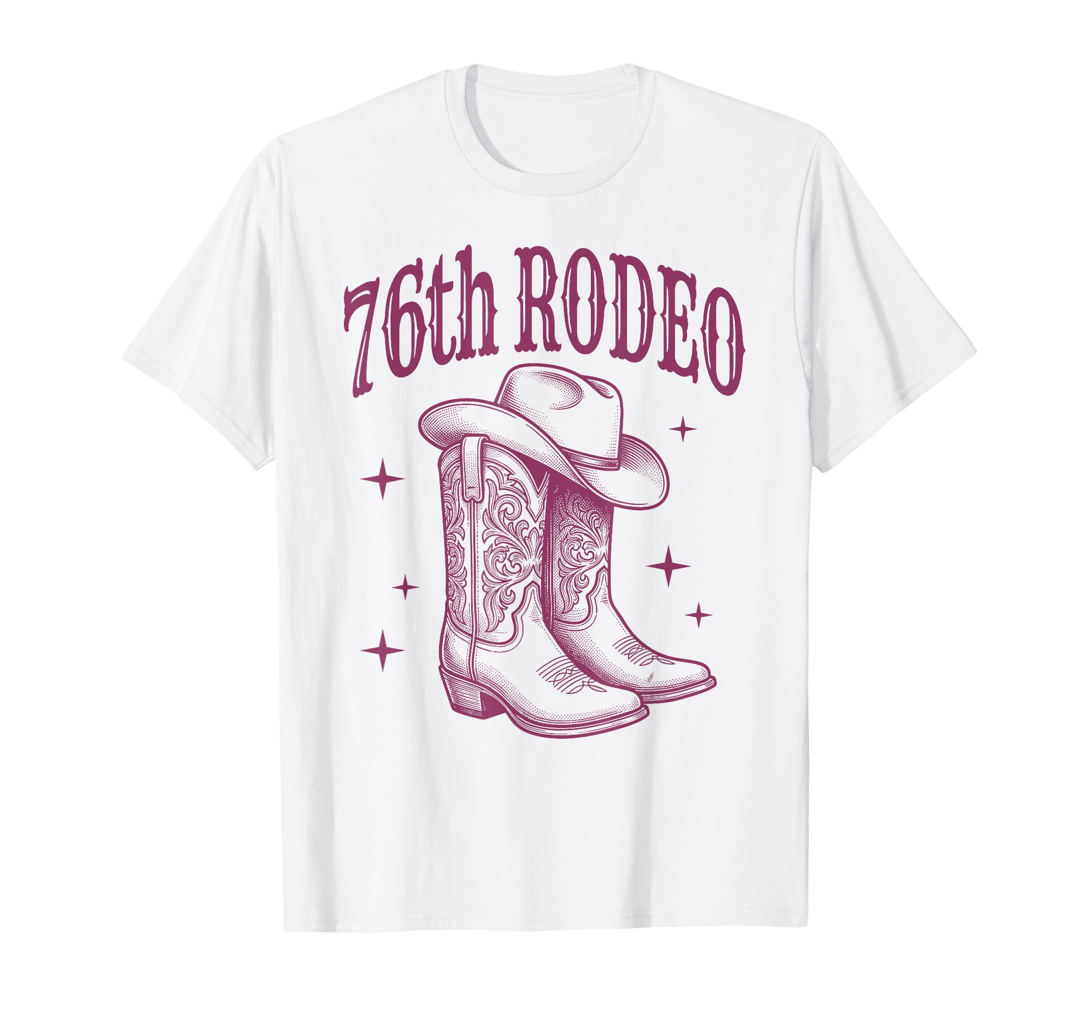 76Th Birthday Rodeo Western Cowgirl T-Shirt - Custom Art Print for Adults - T-Shirt, Sweatshirt, Hoodie
