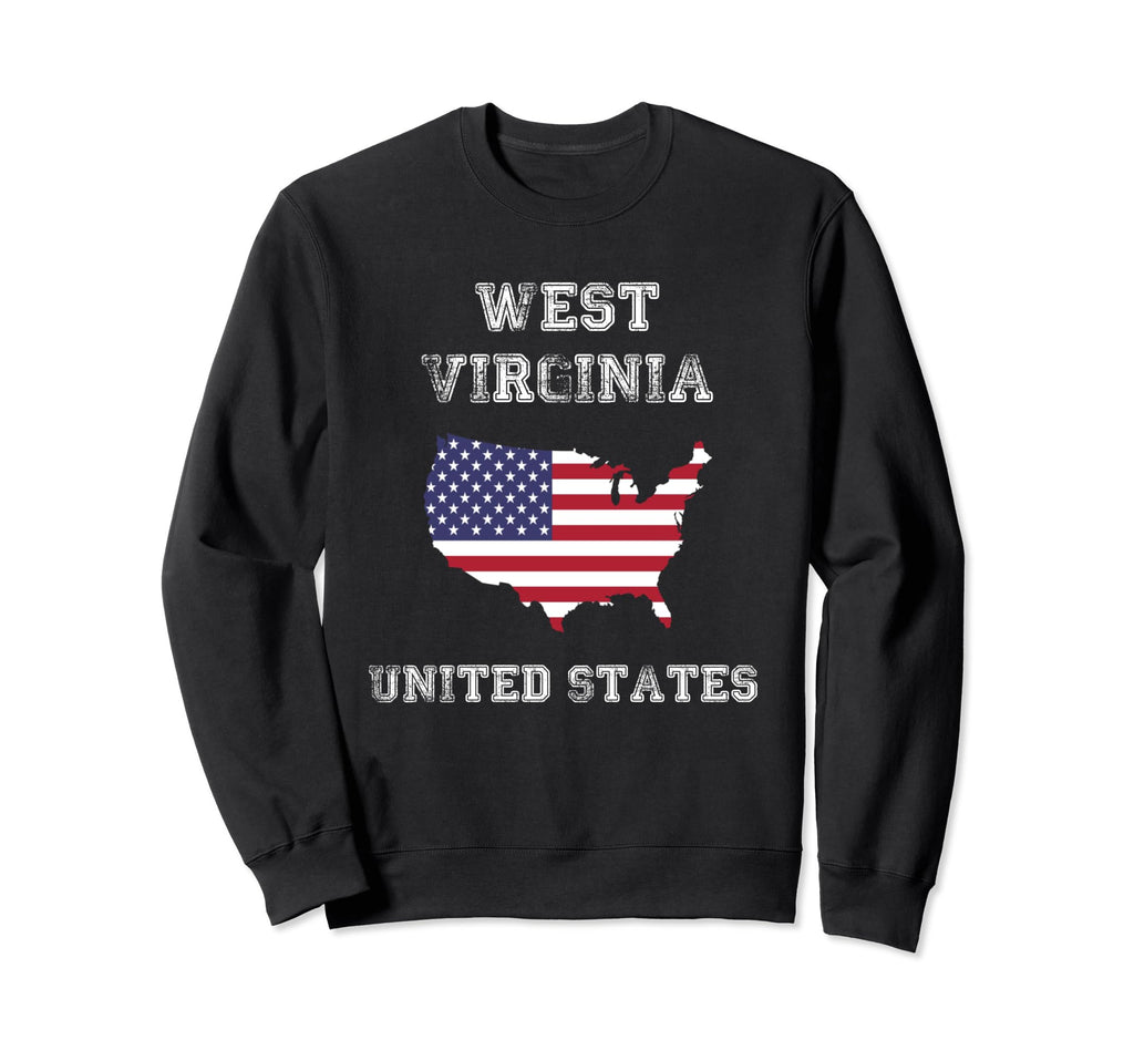 West Virginia United States Usa Flag Sweatshirt - Fun Novelty Design Unisex - T-Shirt, Sweatshirt, Hoodie