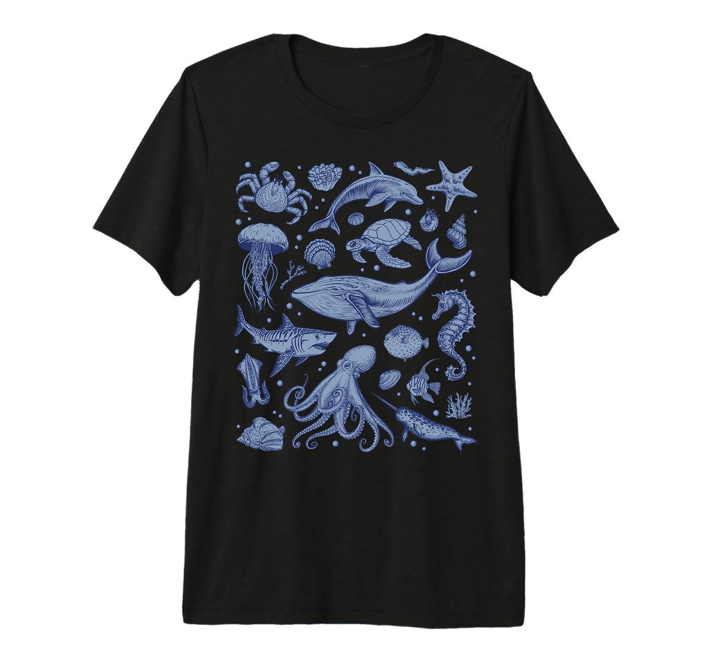 Ocean Life Sea Aesthetic Fish Beach 90S T-Shirt - Custom Art Print Unisex - T-Shirt, Sweatshirt, Hoodie