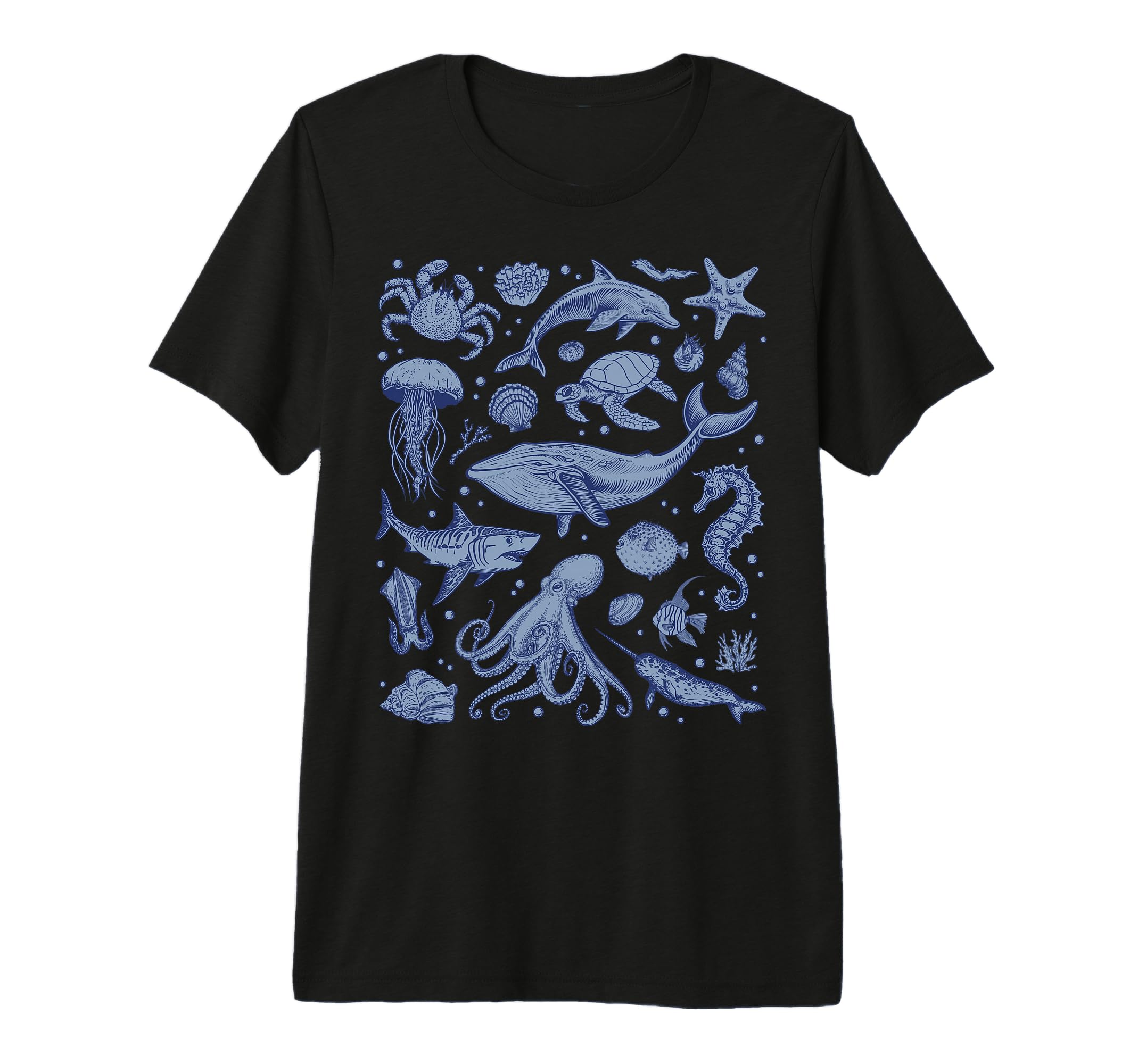 Ocean Life Sea Aesthetic Fish Beach 90S T-Shirt - Custom Art Print Unisex - T-Shirt, Sweatshirt, Hoodie