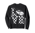 Love Racing Car Checkered Flag Sweatshirt - Minimalist Print for Adults - T-Shirt, Sweatshirt, Hoodie