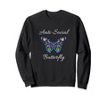 Anti Social Butterfly Bold Simple Sweatshirt - Custom Art Print Men Women - T-Shirt, Sweatshirt, Hoodie