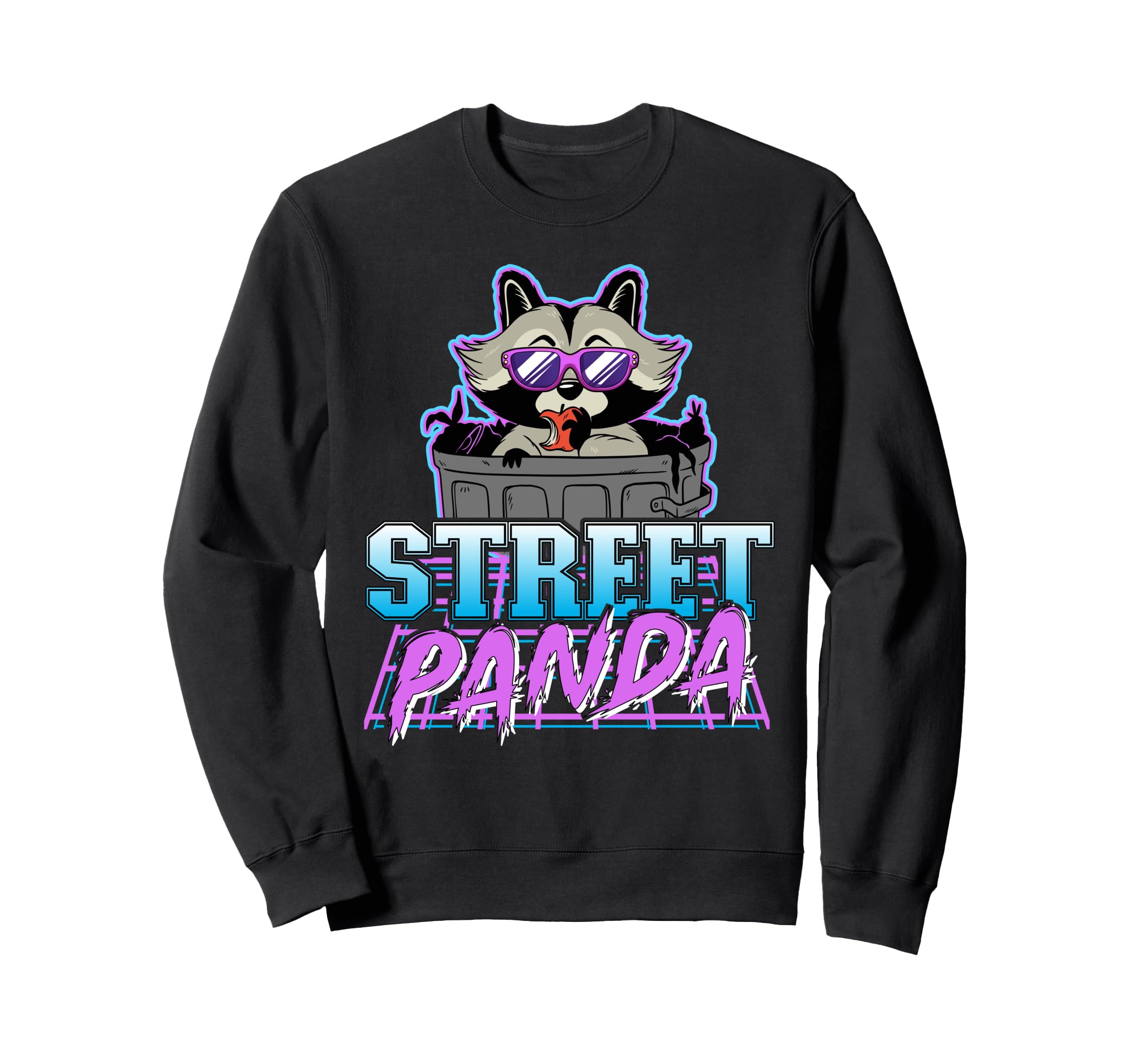 Street Panda Synthwave Retrowave Sweatshirt - Custom Art Print Unisex - T-Shirt, Sweatshirt, Hoodie