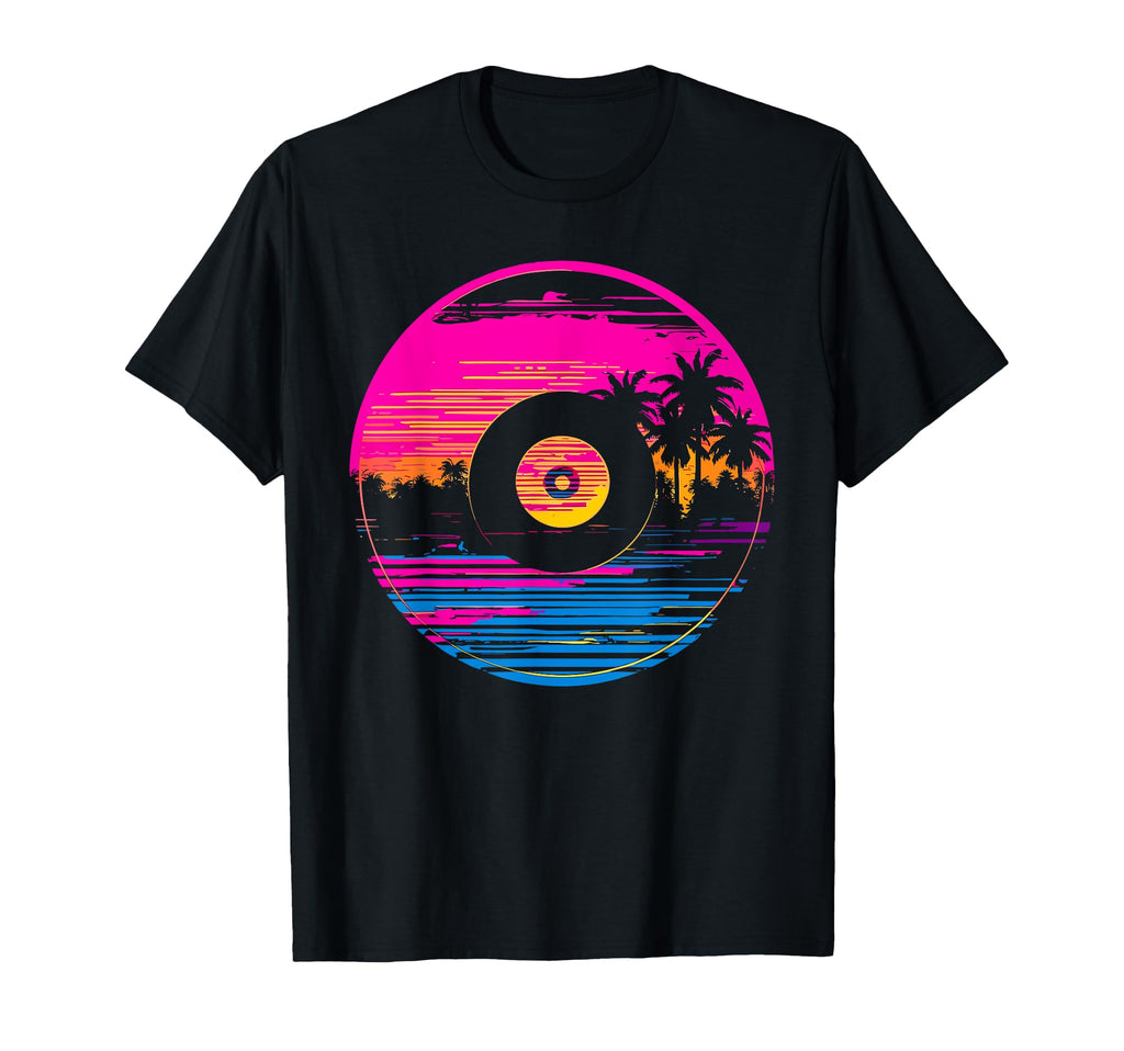 Vinyl Record Vaporwave Turntable Music T-Shirt - Minimalist Print Men Women - T-Shirt, Sweatshirt, Hoodie
