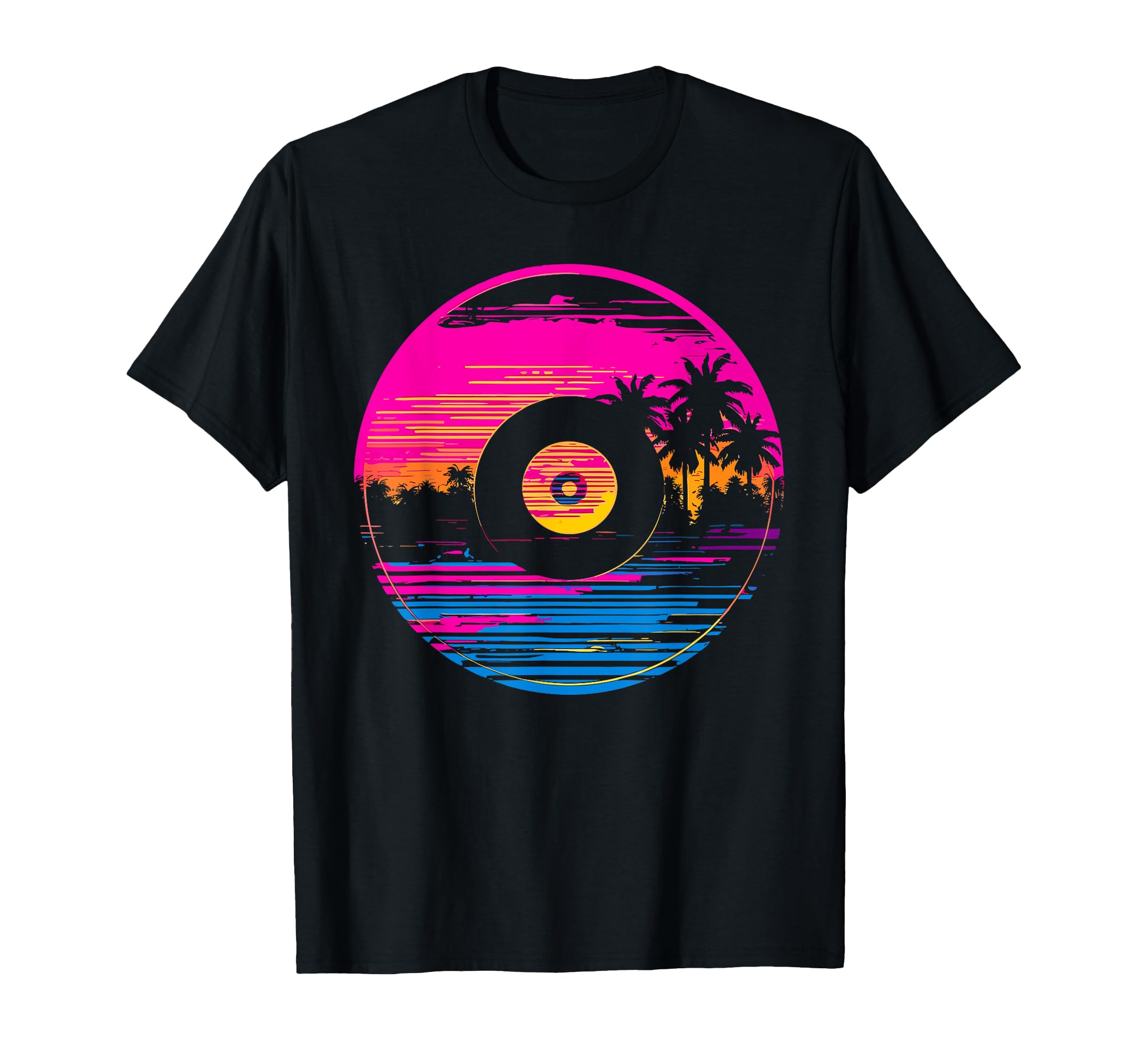 Vinyl Record Vaporwave Turntable Music T-Shirt - Minimalist Print Men Women - T-Shirt, Sweatshirt, Hoodie