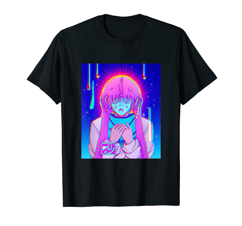 Pastel Aesthetic Anime Synthwave Sad T-Shirt - Unique Graphic Men Women - T-Shirt, Sweatshirt, Hoodie